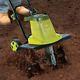 13.5-amp 16 In. Electric Tiller Cultivator Dig Soil 5.5 In. Wheels Green Garden