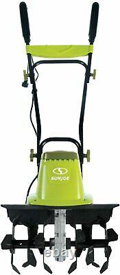 16-In 12-Amp Corded Electric Tiller&Cultivator Green 6 Steel Angled tines TJ603E