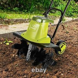 16-Inch 12-Amp Electric Tiller and Cultivator, Green TJ603E