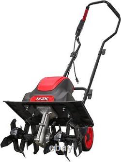 16-Inch Corded Electric Tiller/Cultivator, 8-inch tillling Depth With Wheels