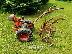 1950s Montgomery Ward garden tractor, Wards Power-Trac walkbehind cultivator