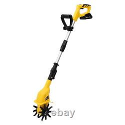 20V Electric Cordless Garden Tiller Cultivator Rechargeable Battery Powered Tool