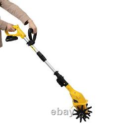 20V Electric Cordless Garden Tiller Cultivator Rechargeable Battery Powered Tool