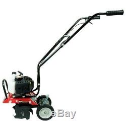 2-Cycle Gas Powered Cultivator 10in Wide Adjustable Wheels 3-piece Foldable Hand