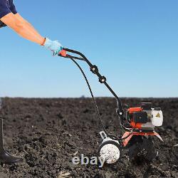 2-Stroke 43CC Cultivator Tiller Gasoline Powered Hand Rotary Tiller Garden Farm