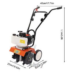 2-Stroke 43CC Cultivator Tiller Gasoline Powered Hand Rotary Tiller Garden Farm