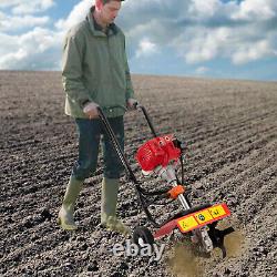 2 Stroke Gas Tiller Cultivator Hand-pull Recoil Garden Farm Tilling Tool 1900W