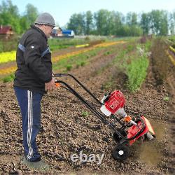 2 Stroke Gas Tiller Cultivator Hand-pull Recoil Garden Farm Tilling Tool 1900W