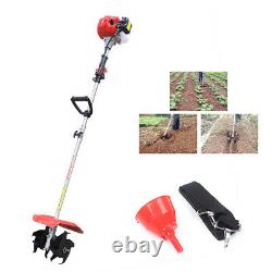 42.7CC 2-Stroke Gas Mini Tiller Cultivator Hand Pull Garden Yard Tilling Tool