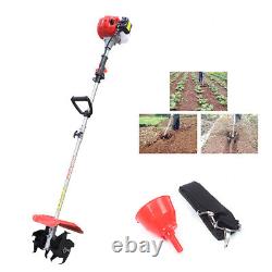 42.7CC 2 Stroke Handheld Soil Tiller Cultivator Gas Powered Garden Weeding Tool
