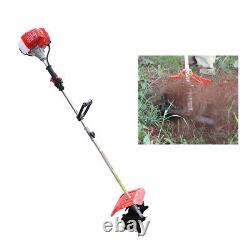 42.7CC 2 Stroke Handheld Soil Tiller, Cultivator Gas Powered Garden Weeding Tool