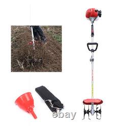 42.7CC 2 Stroke Mini Gas Powered Tiller Cultivator Rototiller Garden Farm Tiller