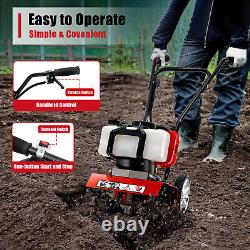 52CC 2Stroke Mini Tiller Cultivator Gas Powered Rototiller Garden Farm Tiller