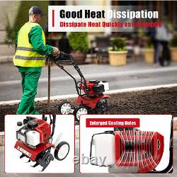 52CC 2Stroke Mini Tiller Cultivator Gas Powered Rototiller Garden Farm Tiller