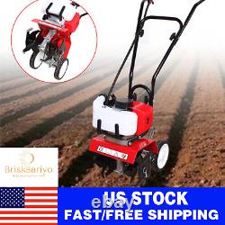 52CC 2Stroke Mini Tiller Cultivator Gas Powered Rototiller Garden Farm Tiller US