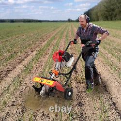 52CC 2 Stroke Gas Power Mini Tiller Cultivator Yard Garden Rototiller Cultivator