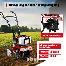 52CC 2-Stroke Gas Powered Tiller Cultivator Garden Yard Rototiller Tilling Tool