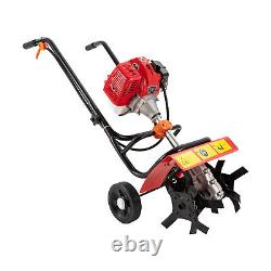 52CC 2 Stroke Gas Powered Tiller Cultivator, Plant Garden Farm Tilling Tool