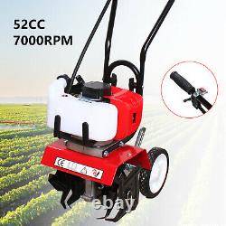52CC 2 Stroke Mini Tiller Cultivator Gas Powered Rototiller Garden Farm Machine