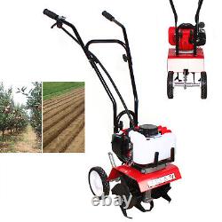52CC Gas Power Tiller Soil Work Cultivator Tilling Garden Farm Machine 1900w usa