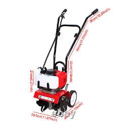 52CC Mini Garden Tiller Cultivator Rotavator 2-Stroke Gas Engine Lawn Soil Tool