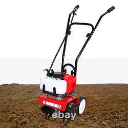 52CC Mini Garden Tiller Cultivator Rotavator 2-Stroke Gas Engine Lawn Soil Tool