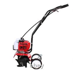 52cc 2-Stroke Engine Petrol Garden Lawn Soil Mini Tiller Cultivator Rotavator