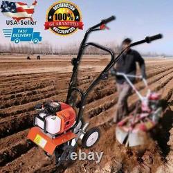 52cc 6500RPM Gas Mini Tiller Soil Tilling Cultivator Plant Farm Garden Yard Tool