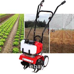 52cc 6500rpm Mini Soil Gas Tiller Cultivator Farm Plant Garden Yard Tilling Tool