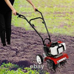 52cc Gas Power Garden Farmyard Tiller Cultivator 6500 rpm Tilling Tool 2-Stroke