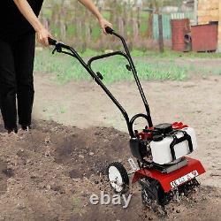 52cc Gas Power Garden Farmyard Tiller Cultivator 6500 rpm Tilling Tool 2-Stroke