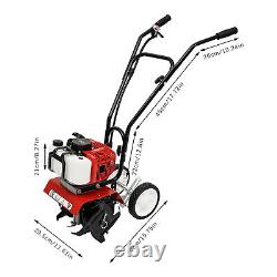 52cc Gas Power Garden Farmyard Tiller Cultivator 6500 rpm Tilling Tool 2-Stroke