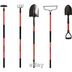 5-Piece Long-Handled Garden Tool Set Yard Shovel Bow Rake Cultivator Hoe NEW