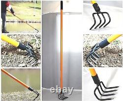 6 Pack Ashman Garden Cultivator/Tiller with Sturdy Handle-Heavy Duty for Digging