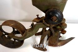 Antique Iron Age Garden Cultivator Single Wheel Plow Seeder Planter Cast Iron