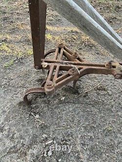 Antique hand plow push tiller cultivator farm garden yard tool vintage
