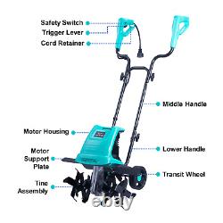 Autovo Tiller Cultivator 17in 15 Amp 6 Steel Electric cultivator for Gardening