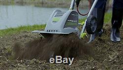 Corded Electric 8.5-Amp Tiller Cultivator Dual 4-Blade Steel Tines Eco-Friendly