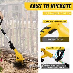 Cordless Electric Garden Tiller Cultivator Rechargeable Battery Power Tool 20V