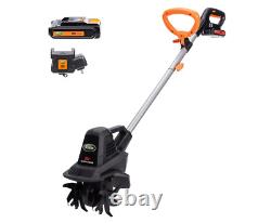 Cordless Garden Tiller Cultivator, (2AH Battery & Fast Charger Included)