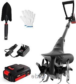 Cordless Garden Tiller Cultivator with Steel Tines Efficient Soil Cultivation