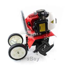 Cultivator Lawn Garden Mini Tiller With 52cc Gas Cycle Engine Soil Tool 2stroke