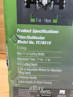 Earthwise Electric 8.5 Amp 11 in. W Tiller / Cultivator TC78510