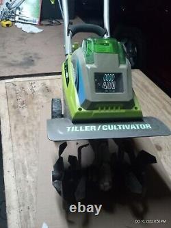 Earthwise tiller cultivator 40 volt lithium ion for parts or repair