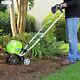 Electric Tiller Cultivator Adjustable Outdoor Garden Yard Lawn Landscaping Tool