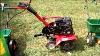 Fall Grass Seeding And Aerating The Lawn With The Garden Tiller September 20 2014