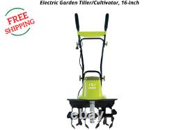 Garden Tiller Cultivator Electric 16-Inch Powerful Motor collapsible handle