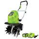 Greenworks 40v 10 Inch Cordless Cultivator, 4.0 Ah Battery Included 27062