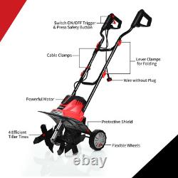 Gymax 14'' 10 Amp Corded Electric Tiller and Cultivator 9'' Tilling Depth Red