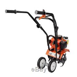 Home Garden Cultivator Lawn Soil Tilling Tiller Tool with 43cc Gas 2 Cycle Engine